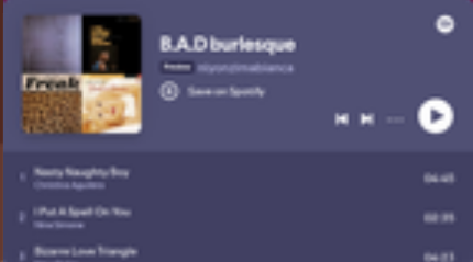 B.A.D burlesque playlist