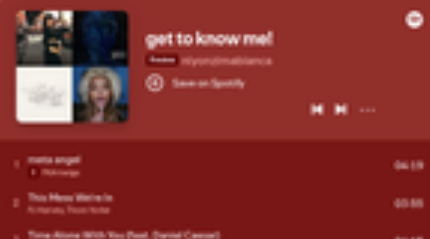 get to know me! playlist